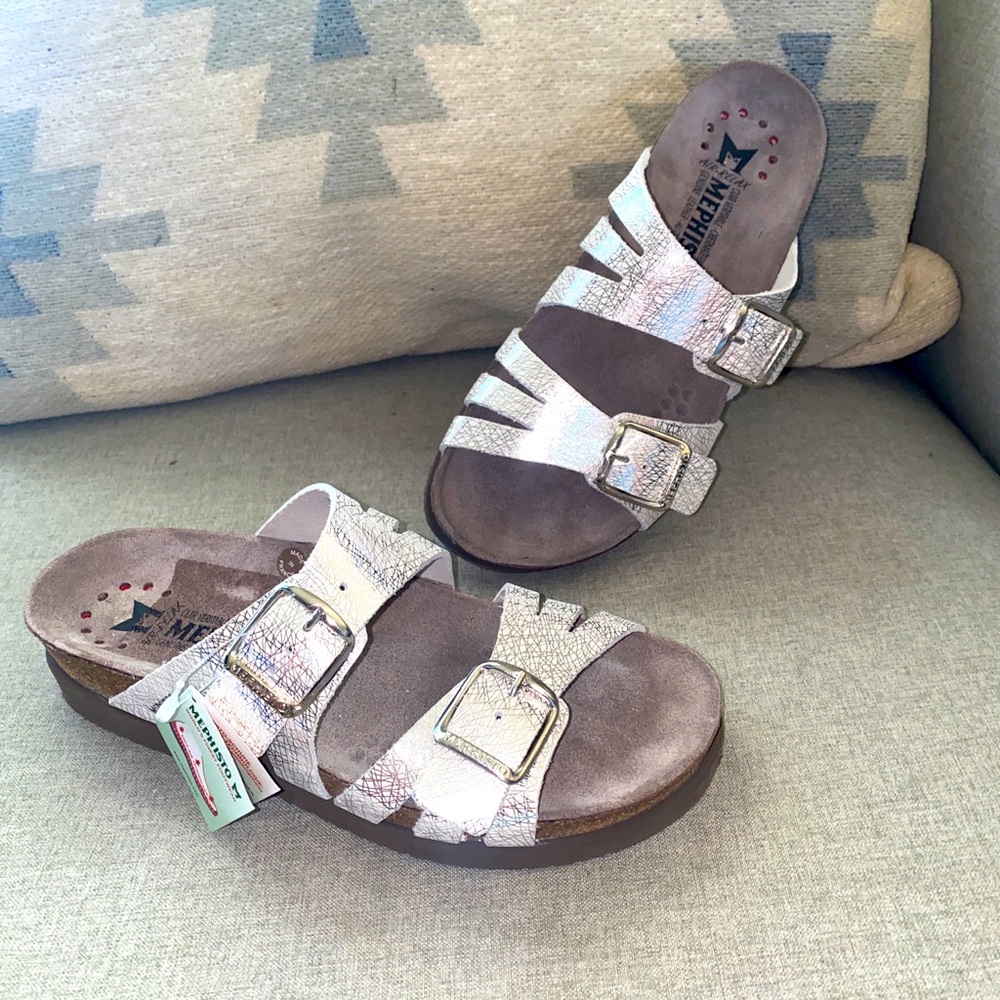 Mephisto Helisa silver edison women’s sandals comfort NWB 36/6